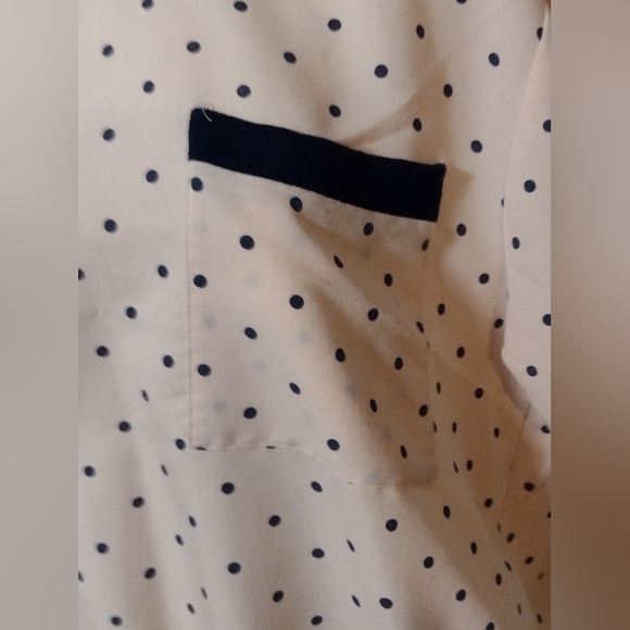 Robert James Top Light Pink and Black Polka Dots Size Small/Med. - Picture 3 of 7